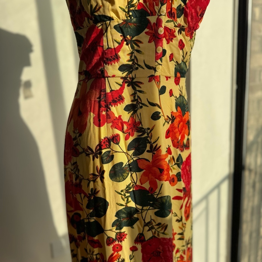 NWT CHELSEA28 Ruffle Midi Dress Layered Floral Ankle Length Boho Cottagecore L - Picture 5 of 15